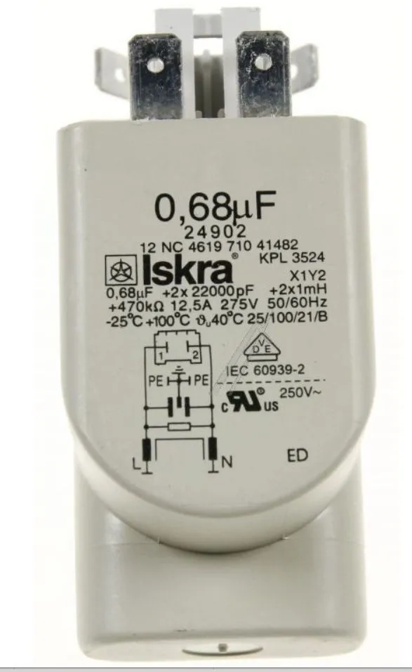 obrázek produktu::Kondenzátor pračka Whirlpool / Indesit - 481212118285