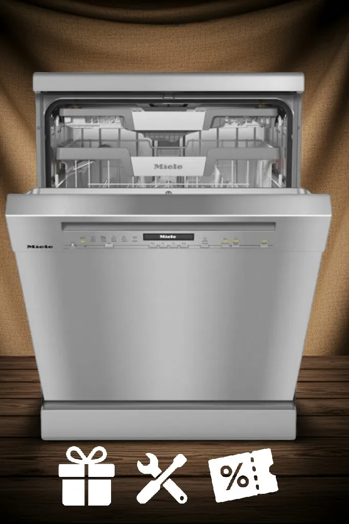 obrázek produktu::G 7130 SC Front AutoDos čelní stěna Miele Volně stojící myčka nádobí CleanSteel