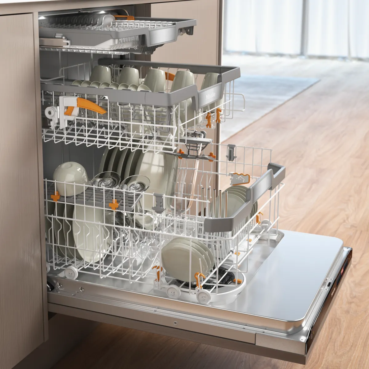 obrázek produktu::G 7985 SCVi XXL AutoDos K2O Miele Plně vestavná myčka nádobí CleanSteel/Obsidian černá