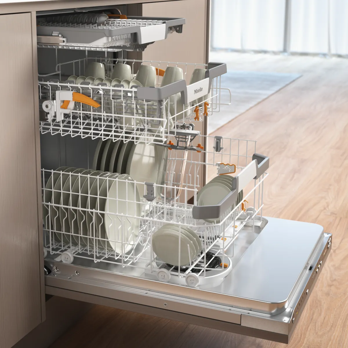 obrázek produktu::G 7197 SCVi XXL AD 125 Ed. Miele Plně vestavná myčka nádobí Nerez